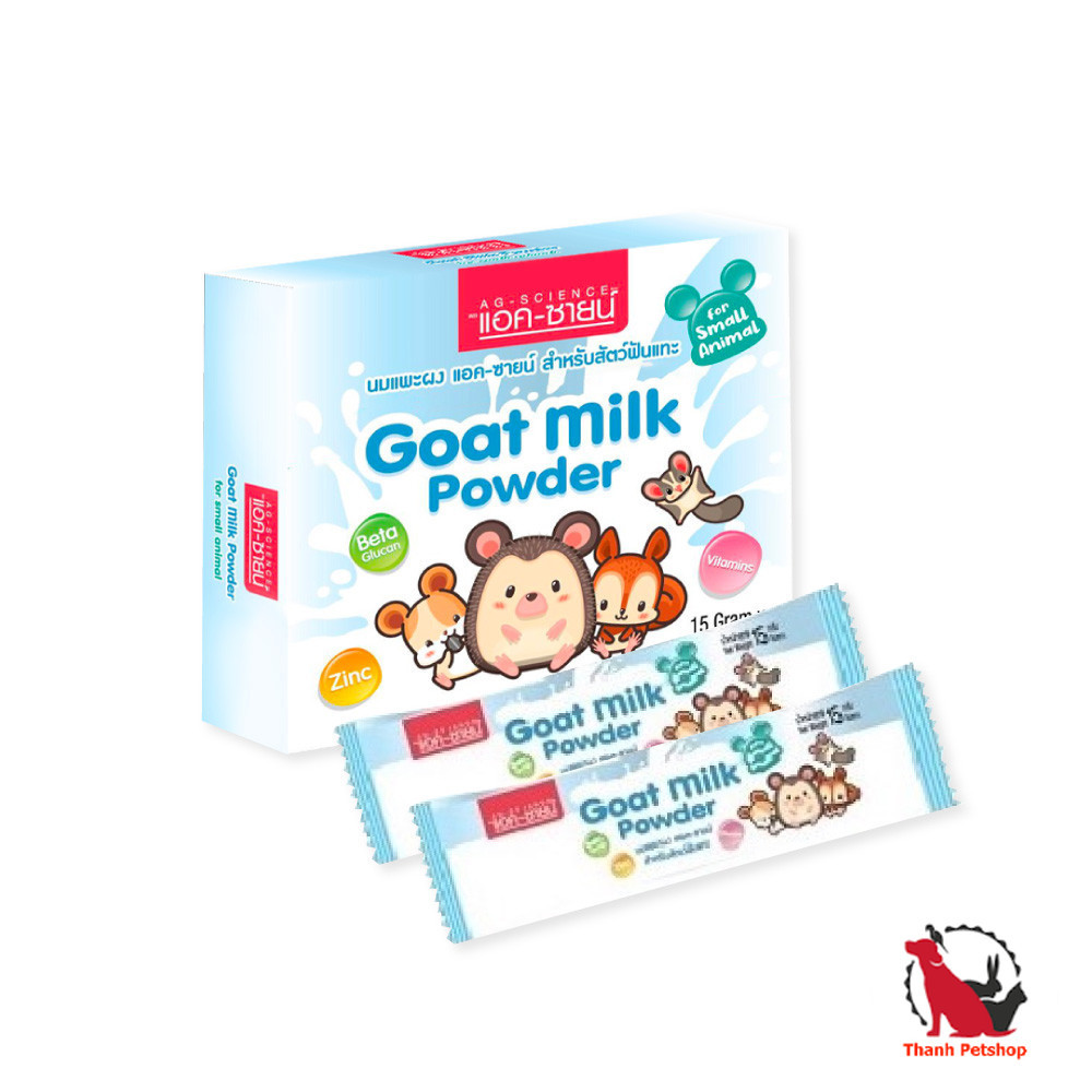 1 ซอง AG-SCIENCE แอคซายน์ นมแพะ นมทดแทน สำหรับ สัตว์เล็ก นมแพะทดแทน ชูการ์ไกลเดอร์แข็งแรง  15 g.