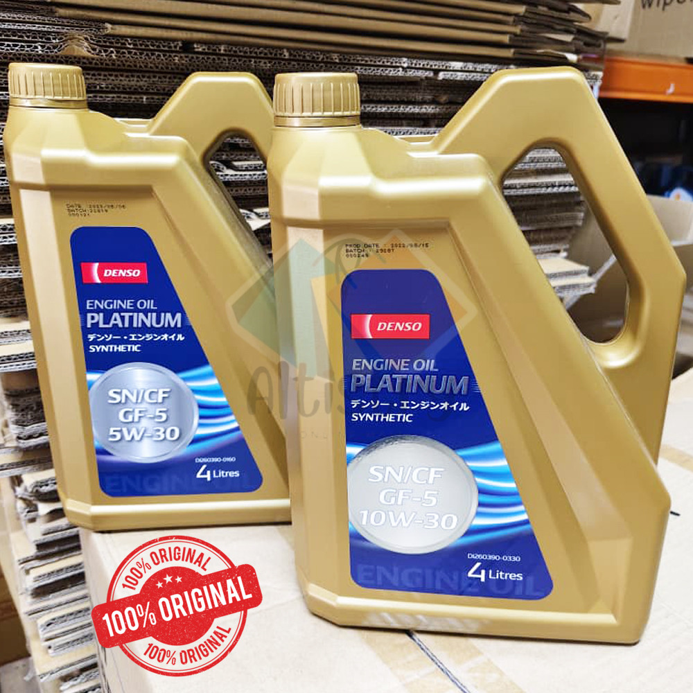 DENSO ENGINE OIL 4 LITRES PLATINUM SN/CF GF-5 5W-30 @ SN/CF GF-5 10W-30 SEMI SYNTHETIC ENGINE OIL