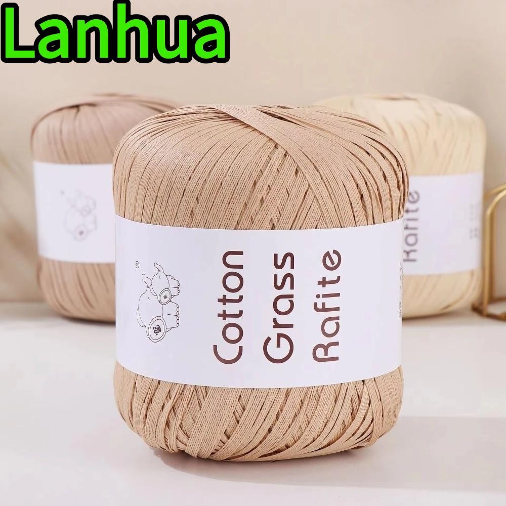 LANHUA Rafia Yarn, เส้นด้ายฟาง Raffia ถักด้วยมือหลากสี, ถักเชือกห่อของขวัญ DIY