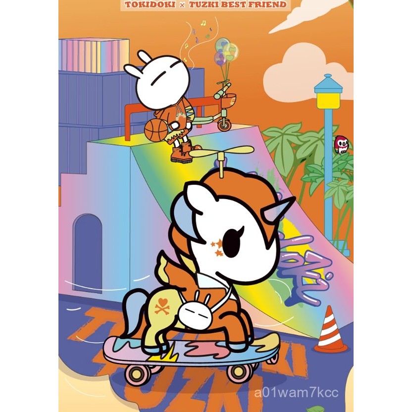 ♞,♘,♙พร้อมส่งของเล่นกล่องสุ่มร่วมกับ Tokidoki Unicorn Tuzki ฟิกเกอร์ม้าของขวัญ