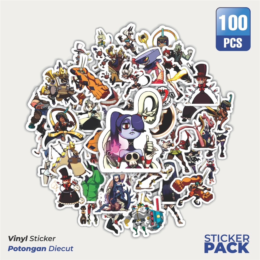สติ๊กเกอร์ซีรีส์เกม Skullgirls 100 ชิ้น Mix 1 ตัวละครกันน้ํา Aesthetic - สําหรับแล็ปท็อป รถจักรยานยน