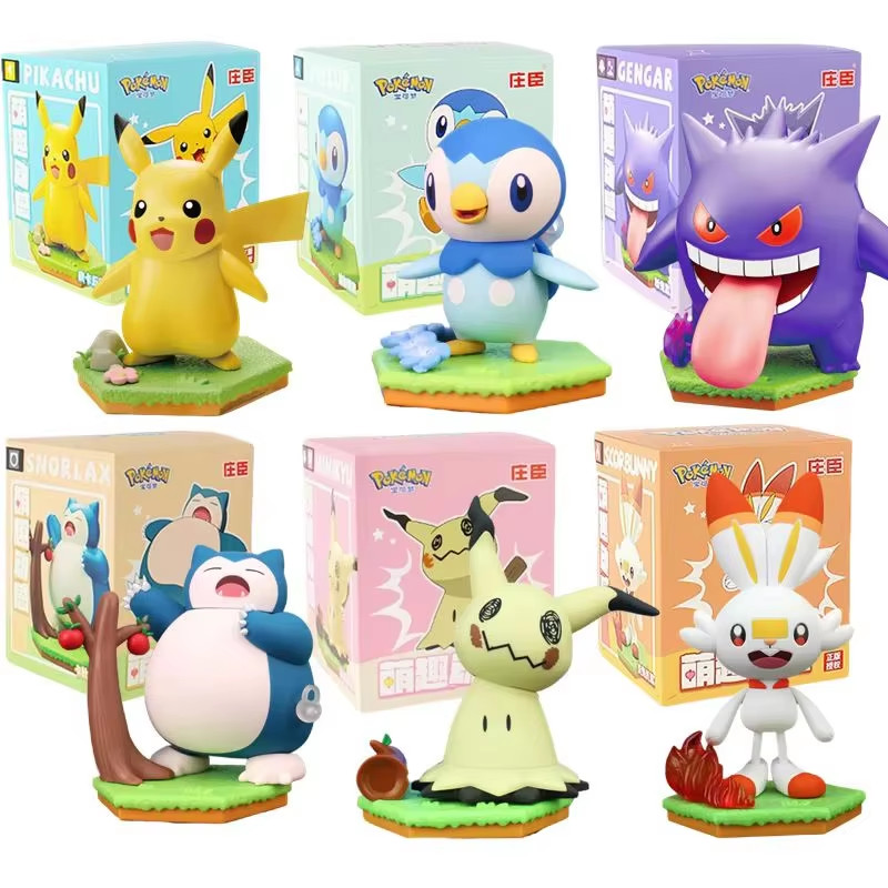 Action Figure ชุด - Pikachu Mimikyu Gengar Snorlax Piplup Scorbunny Clockwork ของเล่นที่สามารถเคลื่อนย้ายสําหรับเด็กของขวัญวันเกิดชุดตกแต่ง