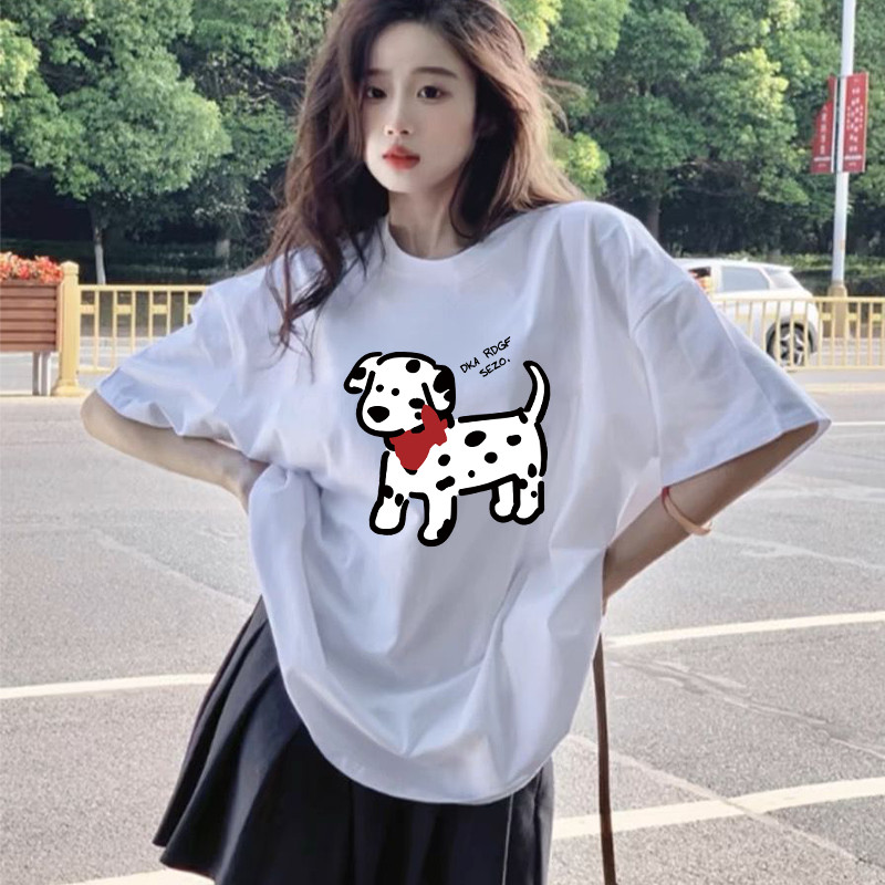 เสื้อยืดแขนสั้นผ้าฝ้ายแท้สำหรับผู้หญิง ออกแบบตามแฟชั่นเกาหลี ทรงคอด้านบนสวมใส่สบายและคล่องตัว - รูปที่ 7