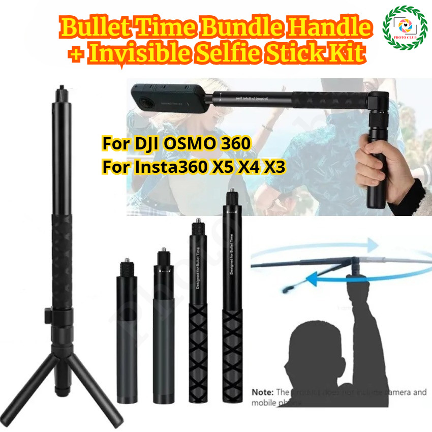 Bullet Time Bundle Handle + ชุดไม้เซลฟี่ที่มองไม่เห็นสําหรับอุปกรณ์เสริมสําหรับกล้อง DJI OSMO 360 In