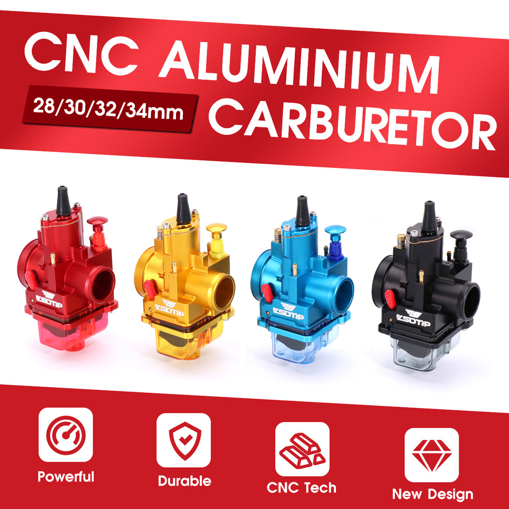 CNC PWK Motorcycle Carburetor 28 30 32 34mm Universal Carburetor for 2/4-Stroke Engine Motorcycle Scooter ATV