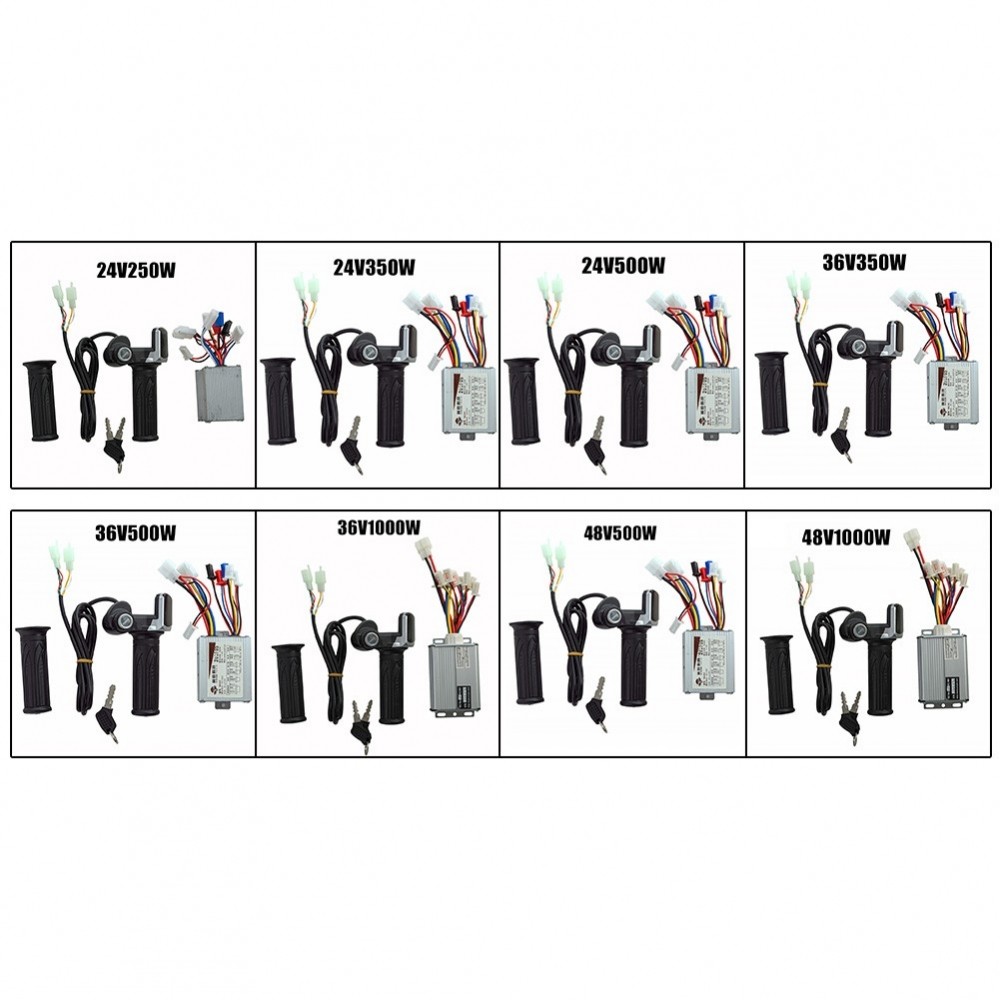 Controller&Throttle Controller สําหรับสกู๊ตเตอร์ไฟฟ้า EBike Steel Brushed 24-48V