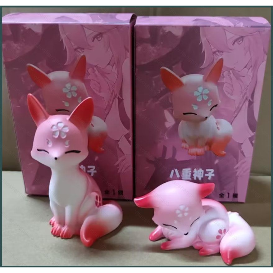 Genshin Impact Yae Miko Fox Action Figure Teyvat Zoo สีชมพู Sakura Fox ตุ๊กตาของเล่นสําหรับเด็กของขว