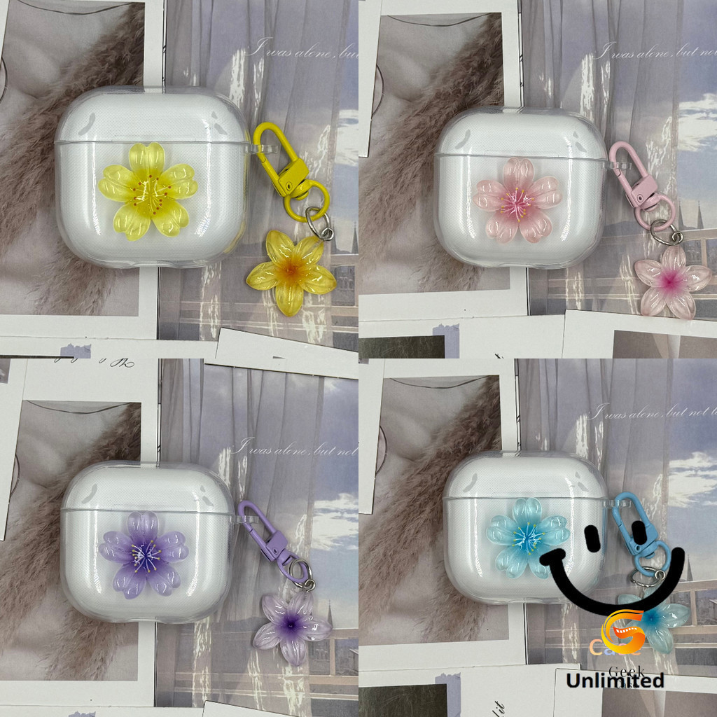 Geek For Disney F9 เคสหูฟังบุคลิกภาพลายดอกพีช 4 สีน่ารัก