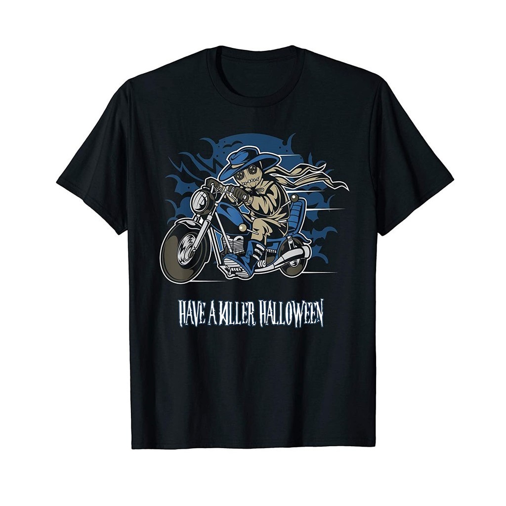 Have a Killer Halloween Voodoo Doll Biker on Motorcycle T-Shirt