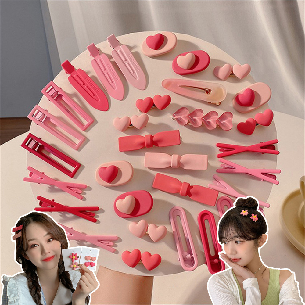 สีชมพูผูกโบว์กิ๊บผู้หญิง ไร้ร่องรอย ขอบคลิปใหม่ด้านบางคลิปน่ารักคลิปขนาดเล็ก หมวก