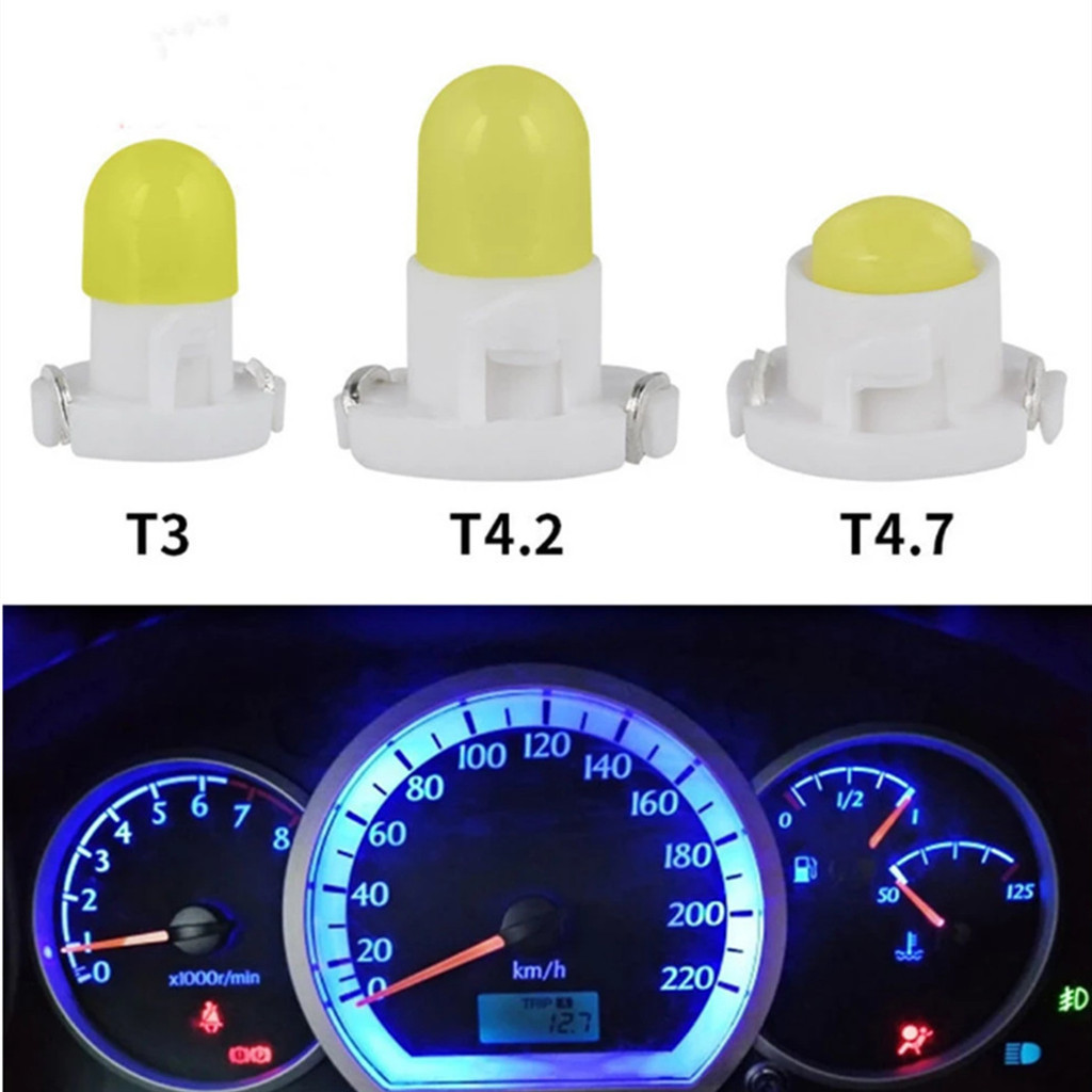 5pcs T3 T4.2 T4.7 COB รถ LED เครื่องมือแผงไฟแดชบอร์ดตัวบ่งชี้ Central Control โคมไฟ Wedge Light 12V สีขาวสีแดง