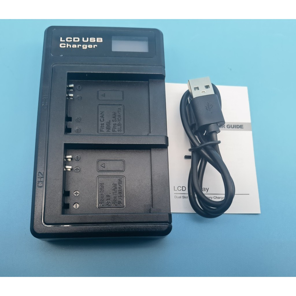 NB6L NB-6L 6L LCD USB Dual battery Charger สําหรับกล้อง Power-shot SX520 HS SX530 SX600 SX610 SX700 