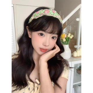 ผู้หญิงแฟชั่นวินเทจดอกไม้เย็บปักถักร้อย Headwear Hairbands อุปกรณ์เสริมผม