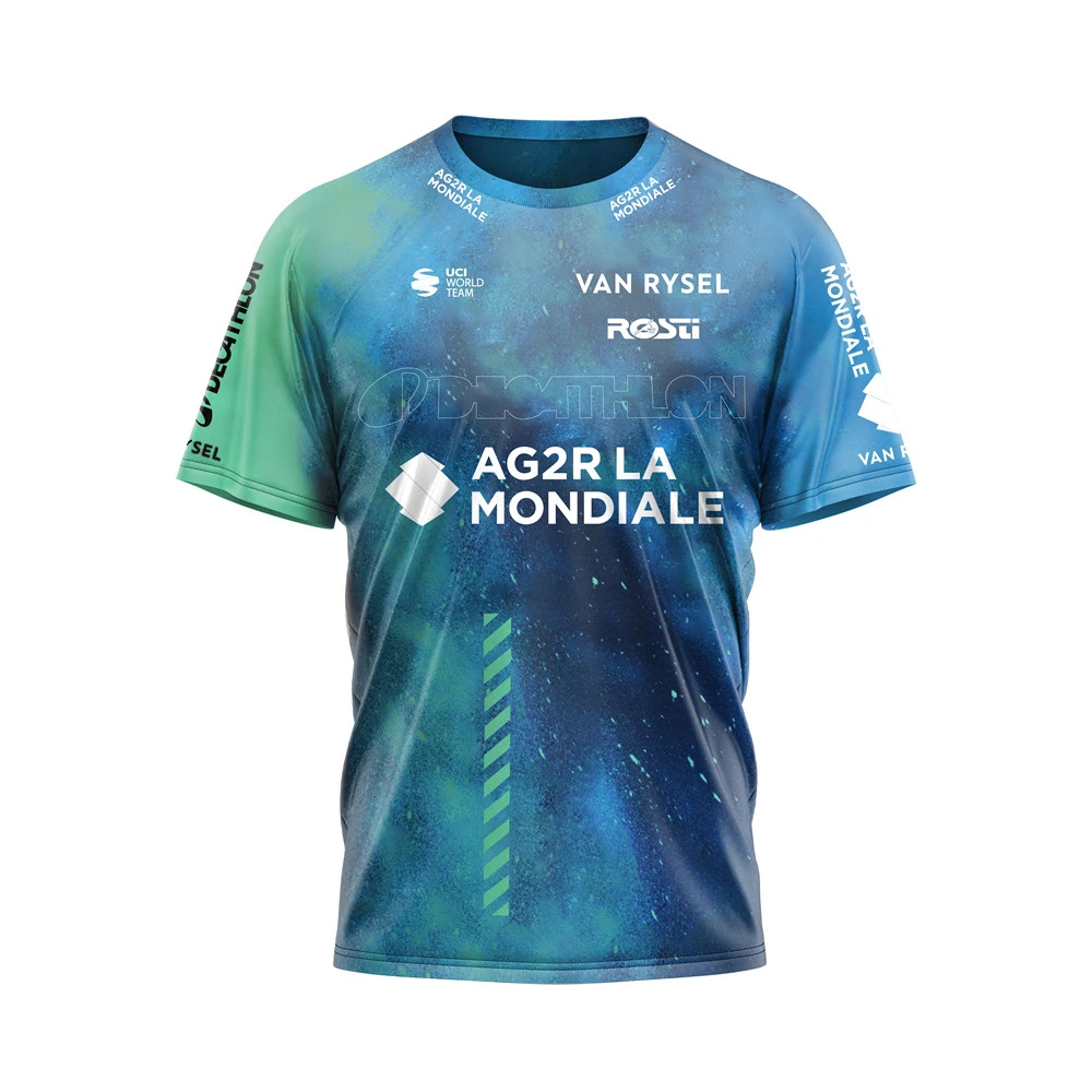 2024 ขี่จักรยาน Jersey DECATHLON AG2R LA MONDIALE ทีมเสื้อผ้าเสื้อยืดกีฬากลางแจ้งการแข่งขันผู้ชายฤดู