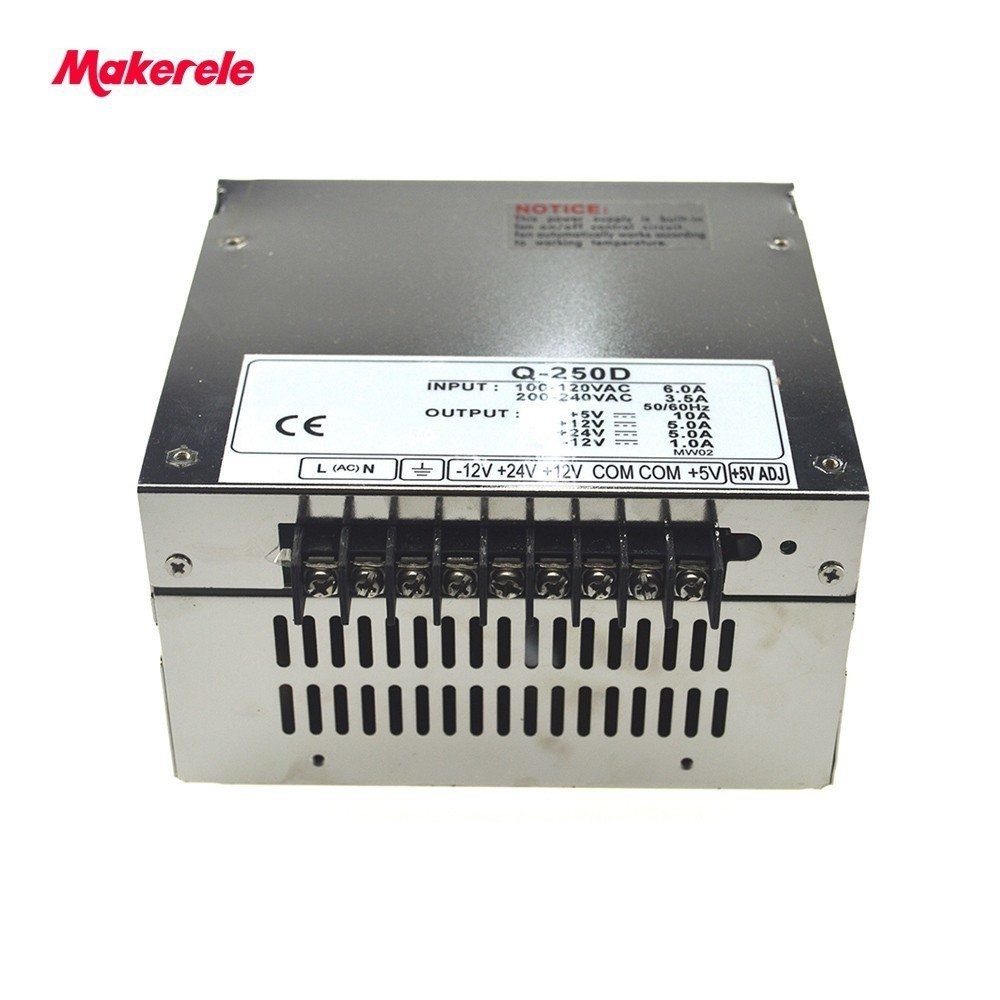 ✹AC/DC Switching Power Supply Quad Output 5V 12V 24V -12V 250W Switch Power Supply With Cooling Fan