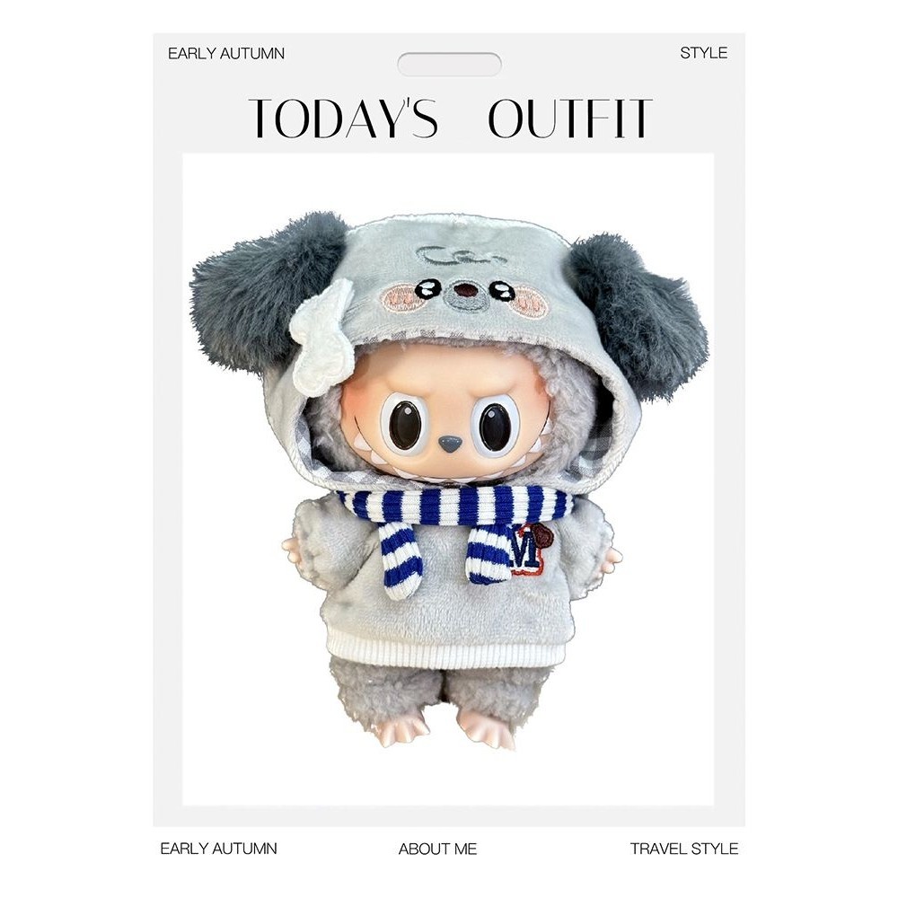 [ผูกขาดMancobu] labubu Mystery Box Vinyl 15cm Sweatshirt Cotton Doll Clothes Cute Delivery Ready Sto