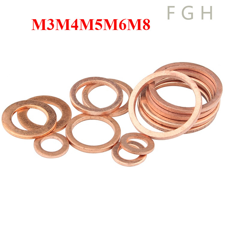 [FGH-y] แหวนทองแดง แหวนน้ำมัน แหวนอีแปะ ทองแดง น้ำมันเครื่อง M3M4M5M6M8 / GB97 COPPER FLAT WASHER M3M4M5M6M8