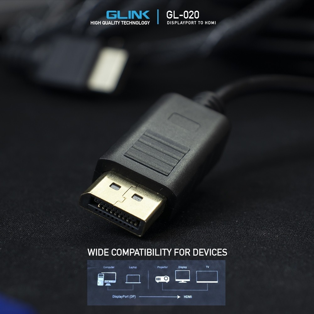 🛵มีส่งด่วน💨 GLINK GL020 (GL-020) CONVERTER DISPLAY PORT TO HDTV HDMI แปลงสัญญาณ DISPLAY เป็น HDMI