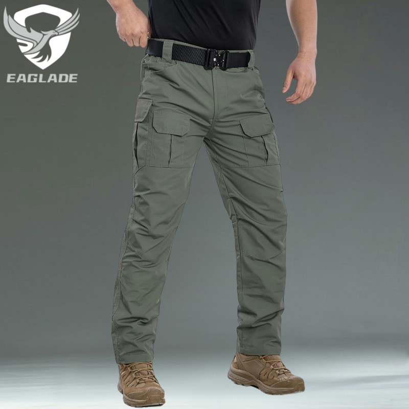 กางเกงคาร์โก้ยุทธวิธีรุ่น Eaglade ในสีเทาสีเขียว IX8 A01