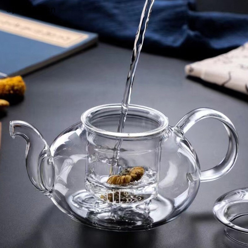 [springeven] หม้อชาแก้วทนความร้อน, กาน้ําชาแก้วพร้อม Infuser ใบชาหม้อกาแฟสมุนไพรชุดน้ําชาขวดปฏิบัติถ้วยชาดอกไม้สต็อกใหม่