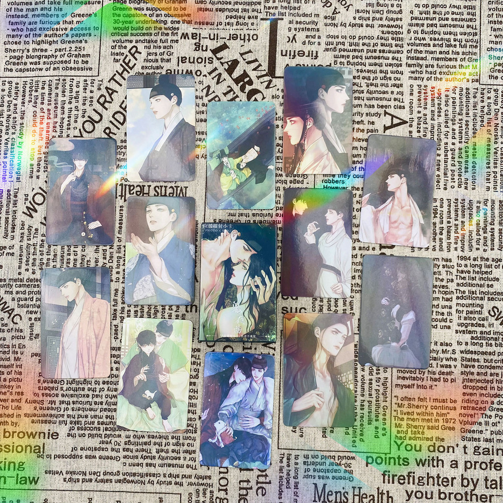 55pcs Anime Manhwa Manga Haikyuu!! Jujutsu Kaisen Hologram Laser Lomo cards Bungo Stray Dogs Satoru Gojo Postcards The Ghost's Nocturne Holographic Photocards