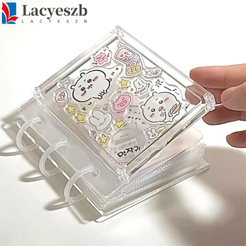 Lacyeszb อัลบั้มภาพอะคริลิคใส, สมุดเก็บการ์ดขนาดเล็ก Diy ขนาด 3 นิ้ว, คอลเลกชันรูปภาพ Creative น่ารักการ์ตูน Idol Card Holder โปสการ์ด
