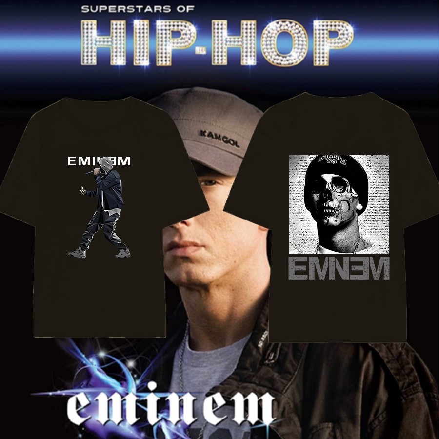(🔥เสื้อยืดพิมพ์ลาย🔥) 🔥ใหม่🔥เสื้อแร็ปเปอร์ Eminem&06T-Shirt ️เสื้อยืดคอกลม ผ้าฝ้าย ลาย สําหรับผู้ชาย 