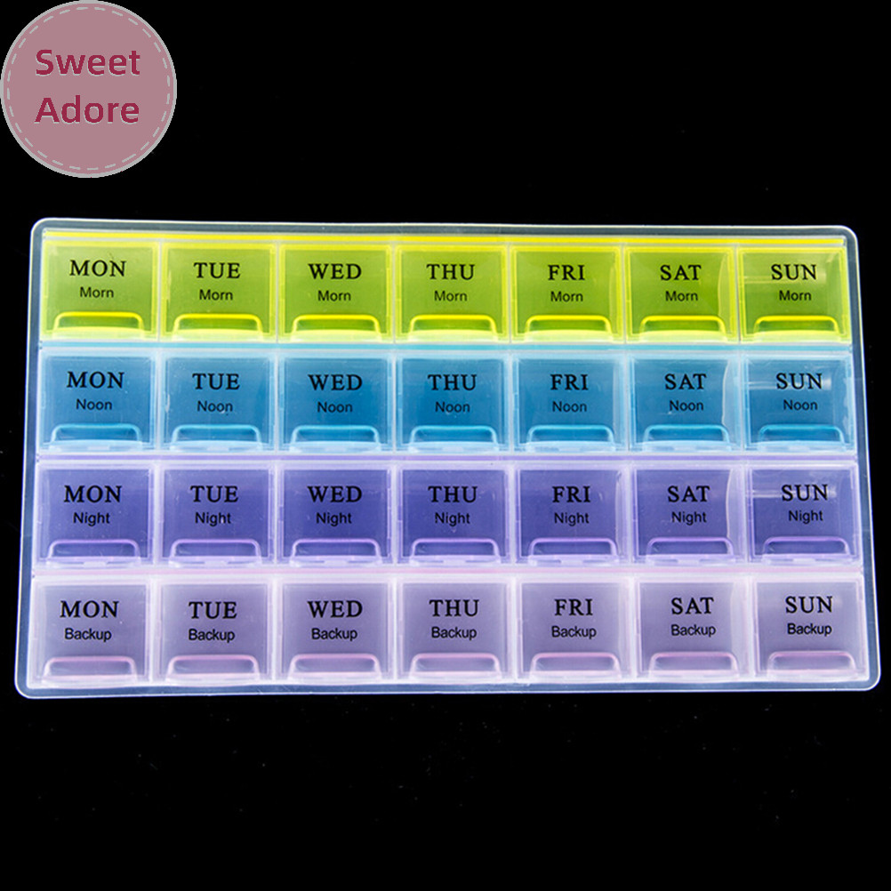 Sweetadore Weekly 7 วันแท็บเล็ตผู้ถือกล่องยายาจัดเก็บคอนเทนเนอร์ TH
