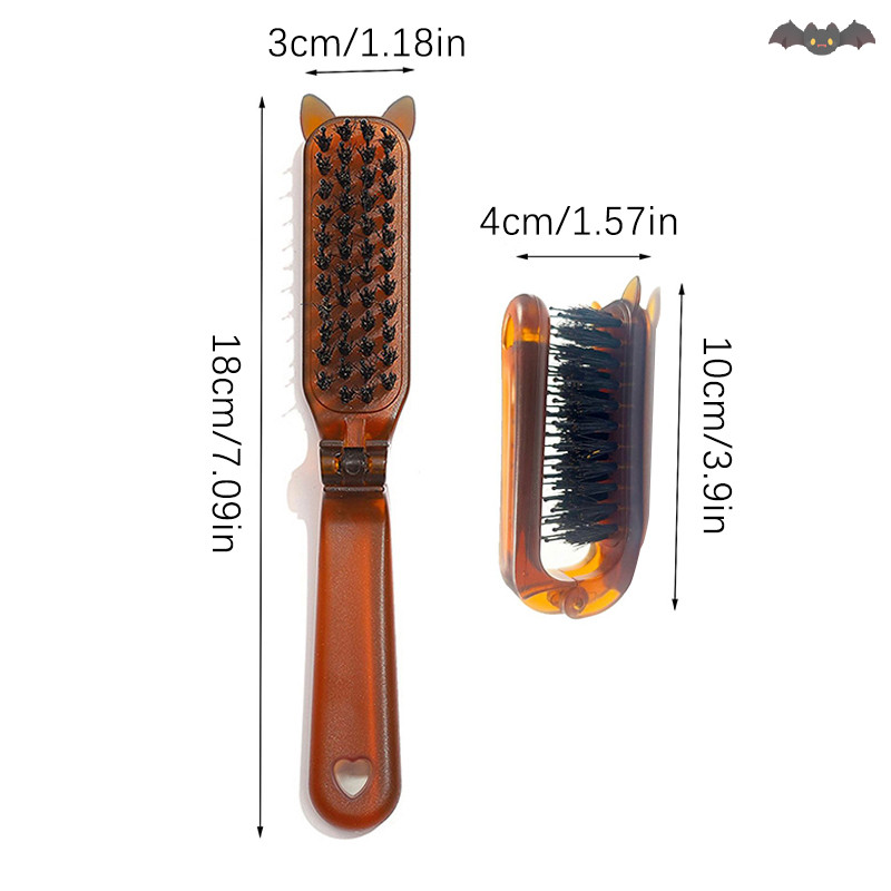 [วิชาพลศึกษา] หูหมูป่าขนแปรงแปรงผมสีเหลืองอําพันพับแบบพกพาหวีพ็อกเก็ตพับเดินทางนวดเครื่องมือจัดแต่งทรงผมร้านผู้หญิงของขวัญใหม่ ไทย - รูปที่ 3