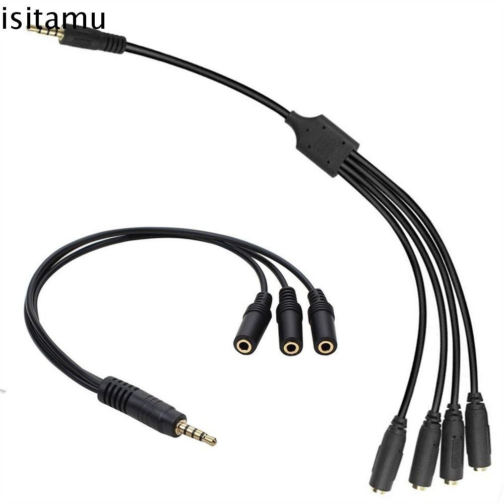 Isitaft 3.5 มม.แยกสาย Extender สาย AUX 3.5 มม.TRRS 1/8" ชาย 3/4/5/6 3.5 มม.3.5 มม.ชายหูฟัง Mic Audio Adapter สายไฟ