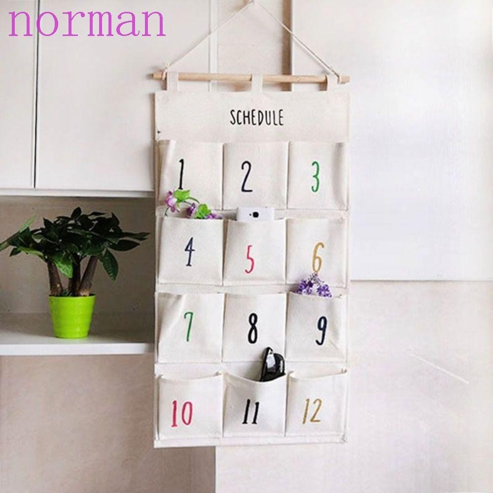 Norman กระเป๋ายีนส์แขวนถุงเก็บ, 8/12 กระเป๋าผ้าฝ้ายผ้าลินินถุงเก็บประตู, เรียบง่ายติดผนังด้วยไม้ติดความจุขนาดใหญ่ถุงเก็บจิปาถะบ้าน