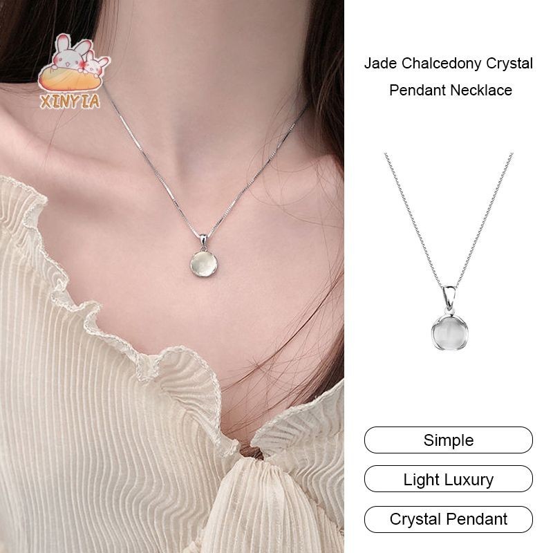Xinงร.ม.-imitate Crystal Pendant Necklace Niche Light Luxury Collarbone Chain Best Friend GiftsYIA.TH