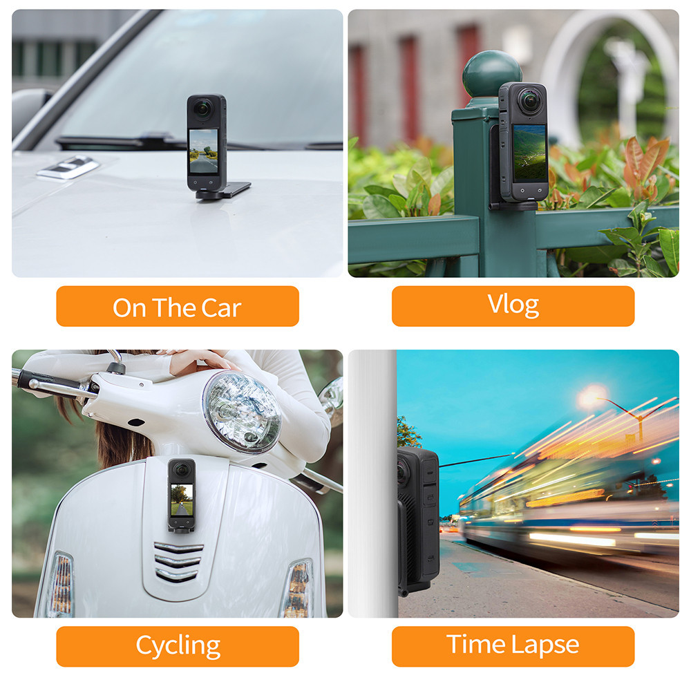 ฐานยึดแบบแม่เหล็กสำหรับ Insta360 X5 X4 ขาตั้งแบบปลดเร็วแบบแม่เหล็ก ขาตั้งเดสก์ท็อปอเนกประสงค์แบบปรับมุมได้สำหรับอุปกรณ์เสริมกล้องกีฬา Insta 360 X5