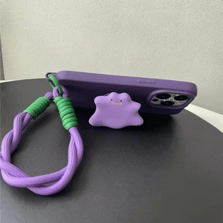 สีม่วง Ghost Bracket + ยาวสั้น Lanyard เคสโทรศัพท์สําหรับ iPhone 17 Pro Max 17 Air 16Plus 15 14 13 12 11 Pro Max IX เต็มรูปแบบกันกระแทกป้องกัน