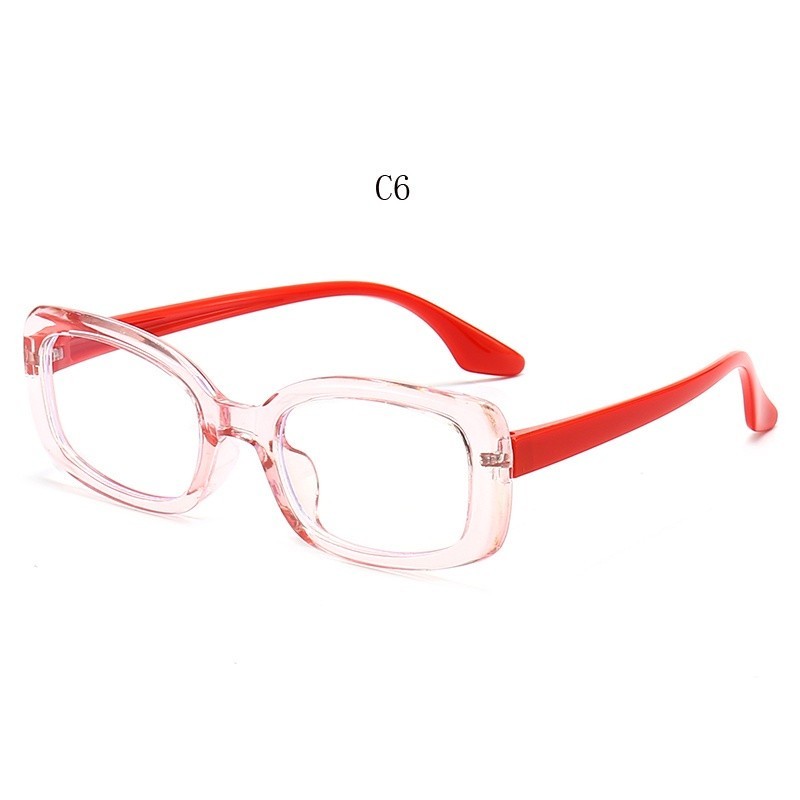 สินค้าพร้อมNew Childrens Anti-blue Silicone Light Flat Mirror Fashion Learning Game Goggles Square Frame Kids Glasses
