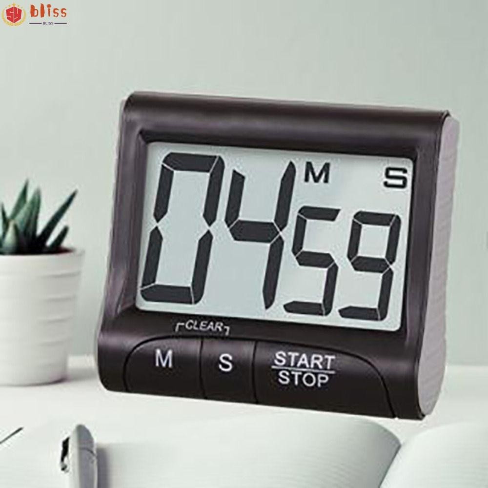 Blliss นาฬิกาจับเวลาอบทําอาหาร, มัลติฟังก์ชั่นไม่มีแบตเตอรี่ LCD Digital Timer, หน้าจอขนาดใหญ่ที่มีประโยชน์สไตล์เรียบง่ายนับลงนาฬิกา