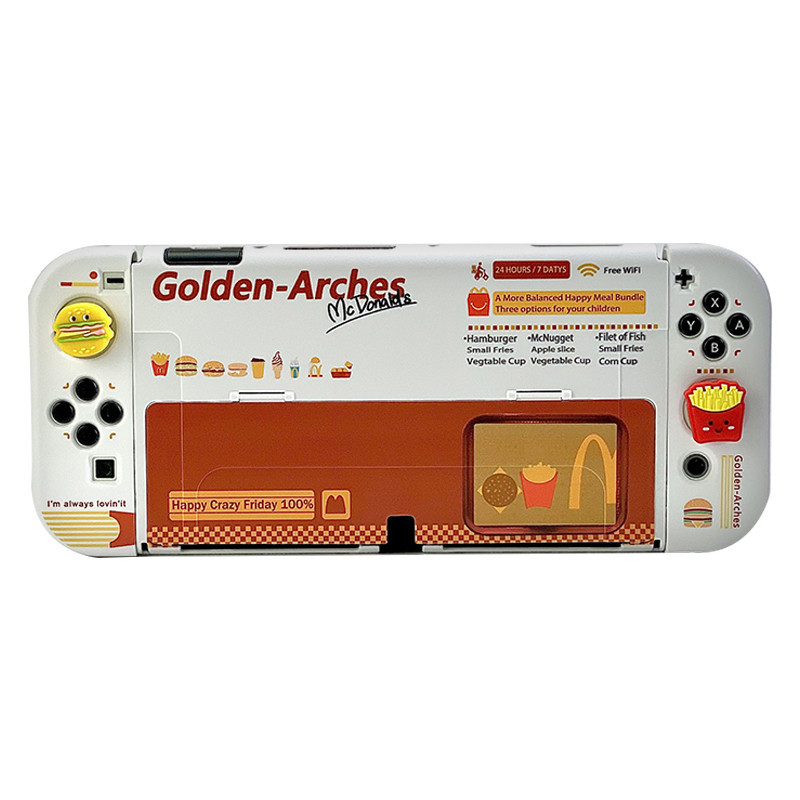 Nintendo Switch Case Burger Fries Theme Case, เคสซิลิโคน Joy Con, เหมาะสําหรับ OLED&V1V2