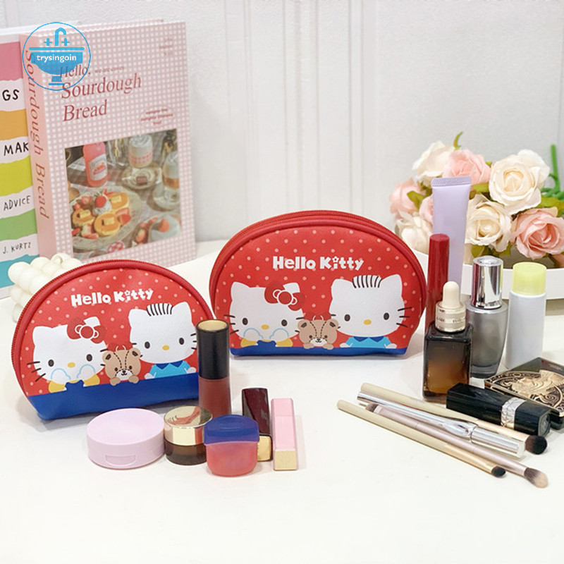 [trysingoin] 2 ชิ้น Sanrio แต่งหน้ากระเป๋า Kawaii Hello Kitty Kuromi Melody กระเป๋าเหรียญการ์ตูน Hangyodon กระเป๋าเครื่องสําอาง Lip กระเป๋าเก็บของขวัญ TH