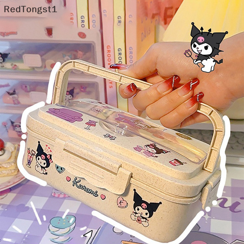 [RedTongst1] Miniso Kuromi กล่องอาหารกลางวัน Cinnamoroll My Melody นักเรียน Compartmentalised เป็นมิตรกับสิ่งแวดล้อม Bento กล่องบนโต๊ะอาหารภาชนะเก็บอาหาร Boutique