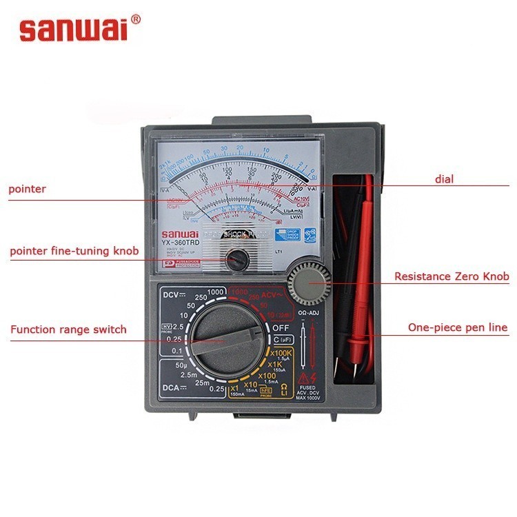 มัลติมิเตอร์ มัลติมิเตอร์ แบบอนาล็อก Sanwa meter YX-360TR โอม มิเตอร์ โวลมิเตอร์ มิเตอร์วัดไฟ มิเตอร