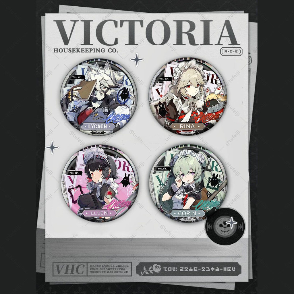 Zenless Zone Zero Permeter Victoria Houseing Badge Von Lycaon Ellen Joe เข็มกลัดตกแต่งกระเป๋า