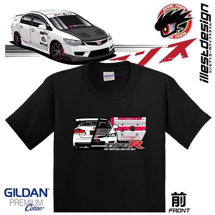 [TK Store]Auto T T-shirt ： Honda CIVIC FD2R K20A Design T T-shirt 。 Civic R -Shape FD2R FN2R Accord 