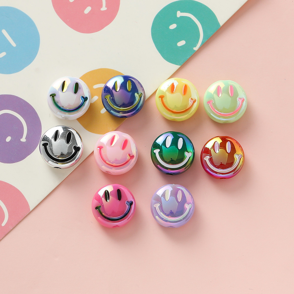 St. kunkka 4pcs 16mm/Aperture 2.8mm อะคริลิค UV Smiley Face ลูกปัดสามารถใช้สําหรับ DIY สร้อยคอสร้อยข้อมือทํา