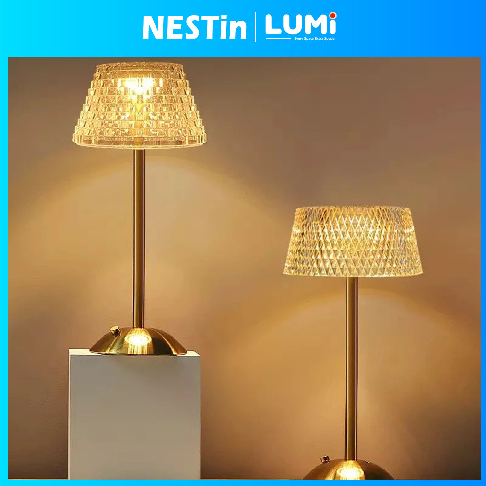 การจัดส่งไทย โคมไฟ LED แบบไร้สายคริสตัล, โคมไฟประดับ, สามารถปรับสี/ความสว่างได้, ชาร์จผ่าน USB, ใช้ในคาเฟ่/บาร์/ห้องนอน