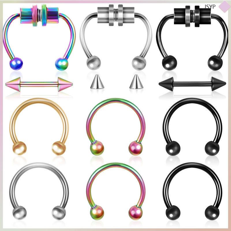 Nose Clip Magnet Septum Piercing แหวนแม่เหล็กปลอม junshaoyipin