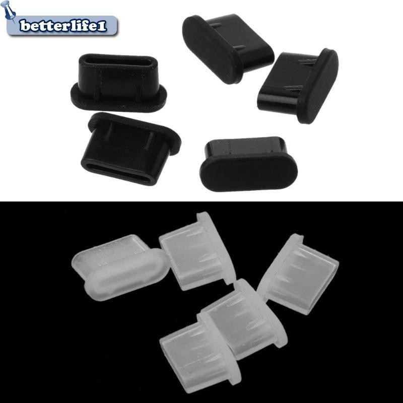 จุกซิลิโคน กันฝุ่น ช่องชาร์จ USB type-c สําหรับสมาร์ทโฟน 5 ชิ้น