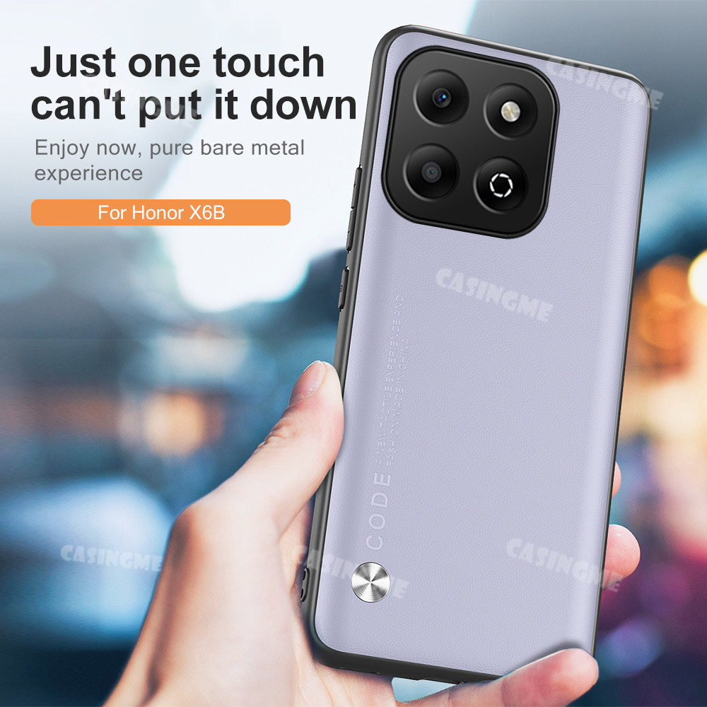 Honor X6b 2024 หรูหราหนังธรรมดาฝาครอบโทรศัพท์สําหรับ Honor X6b X 6b X6 b HonorX6b bX6 4G 5G 2024 Matte Hard PC เคสกันกระแทกฝาหลัง