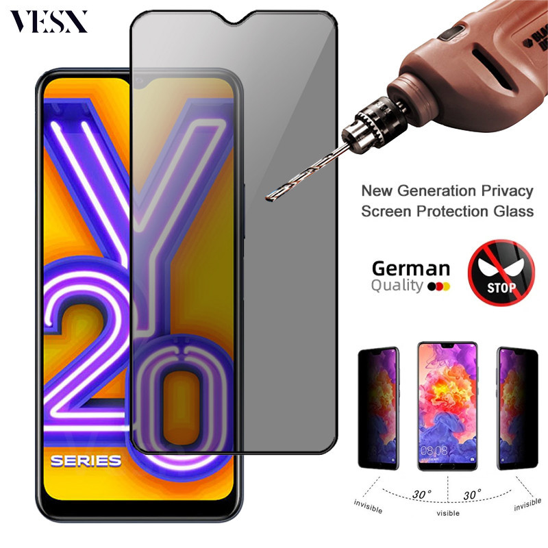 ฟิล์มกระจก ใช้สำหรับ กันเสือก ป้องกันคนมอง แบบเต็มจอ VIVO Y36 Y35 Y33s Y33T Y27 Y27s Y22 Y22s Y21 Y21s Y21a Y21T Y20 Y20s Y20i Y20g Y20A Y12s Y12a Y11s 4G 5G 2024