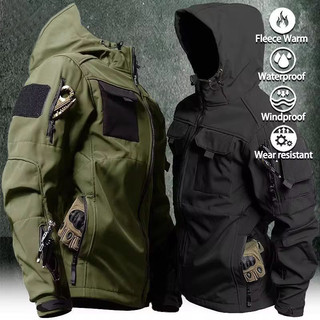 Tactical Jackets Men Outdoor Waterproof Windbreaker Work Wear Soft Shell Multi-pockets Tops Winter