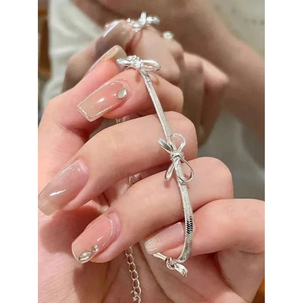 เงินที่สวยงาม Boknot สายรัดข้อมือสร้อยข้อมือกําไลข้อมือ Fsahion เครื่องประดับ